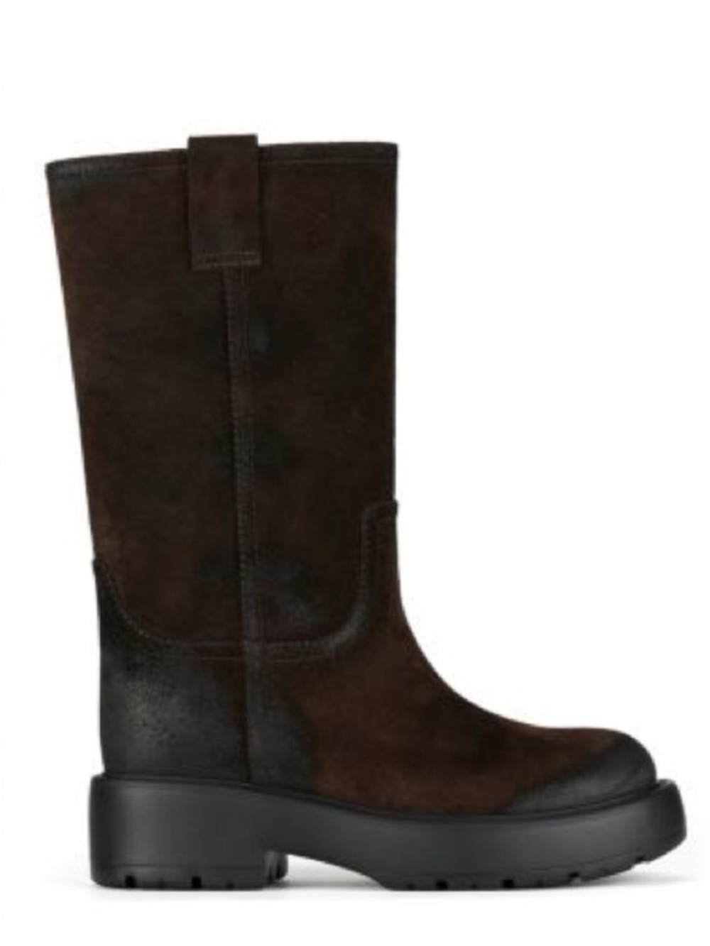 NEW Jeffrey Campbell Wybie Knee-high distressed engineer boot brown oiled suede